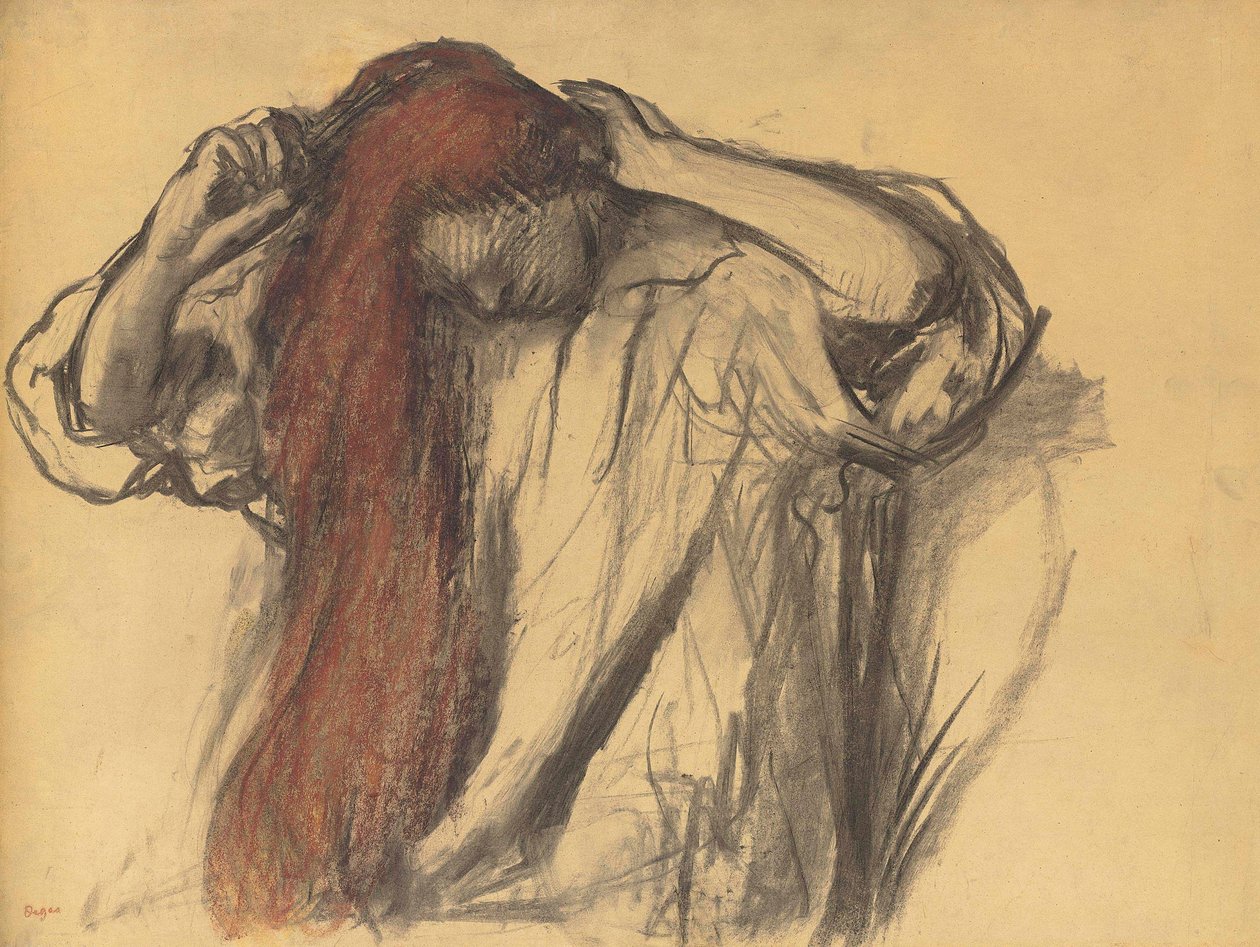 Mulher a arranjar o cabelo de Edgar Degas