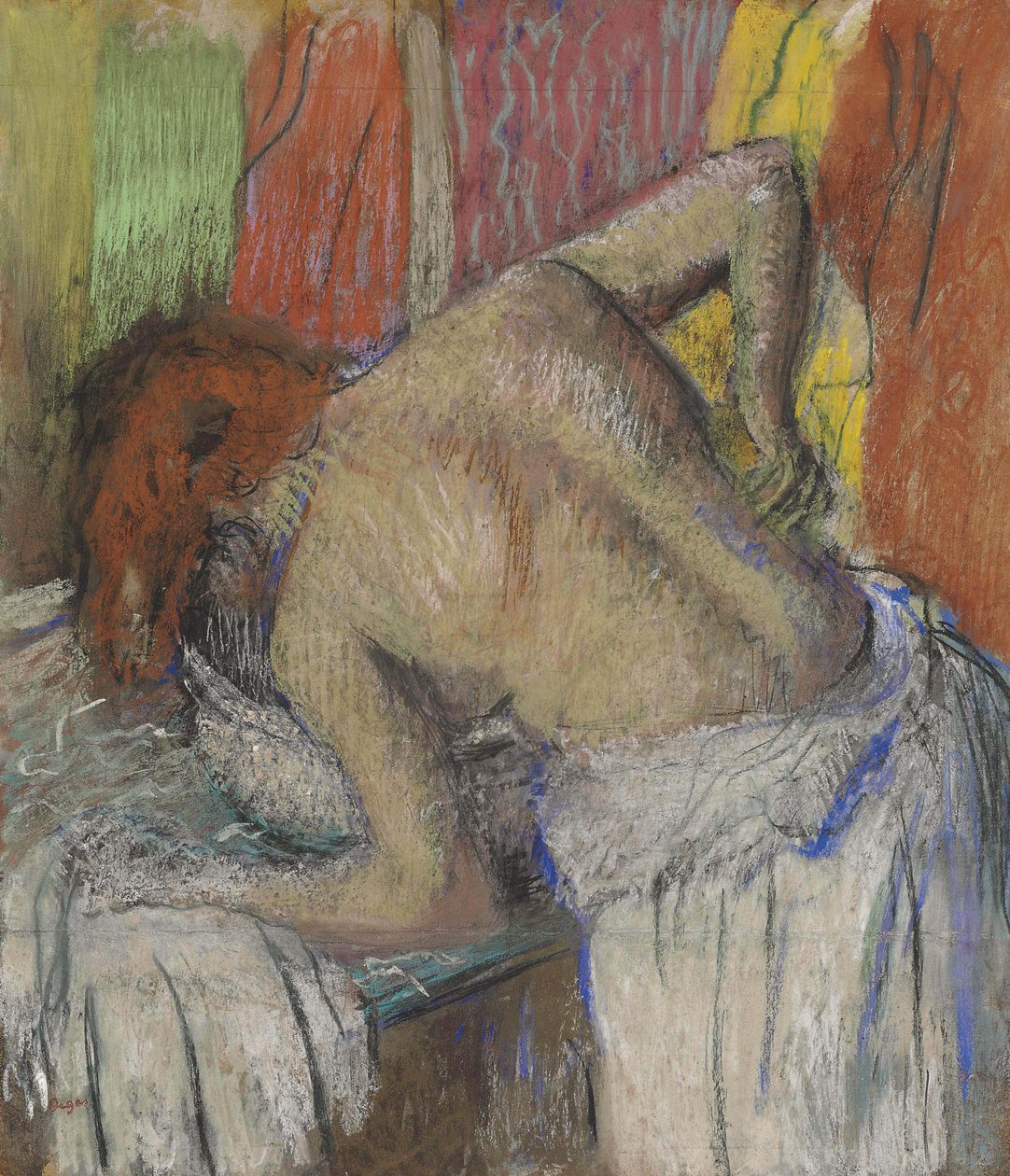 Mulher esfregando as costas, c. 1895. de Edgar Degas