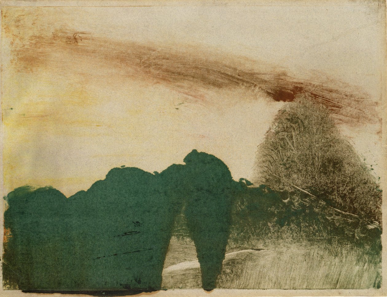 Floresta nas Montanhas, c.1890 (monotipo no papel) de Edgar Degas