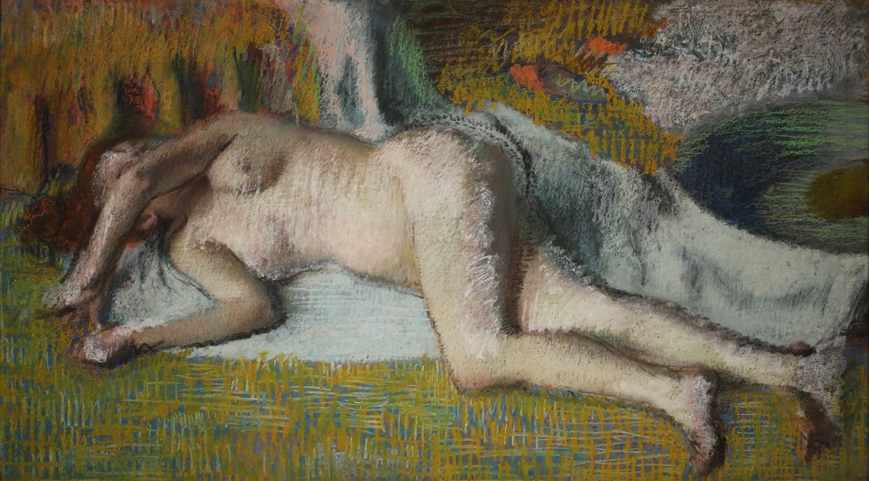 Francês: Après le bain (femme nue couchée) de Edgar Degas