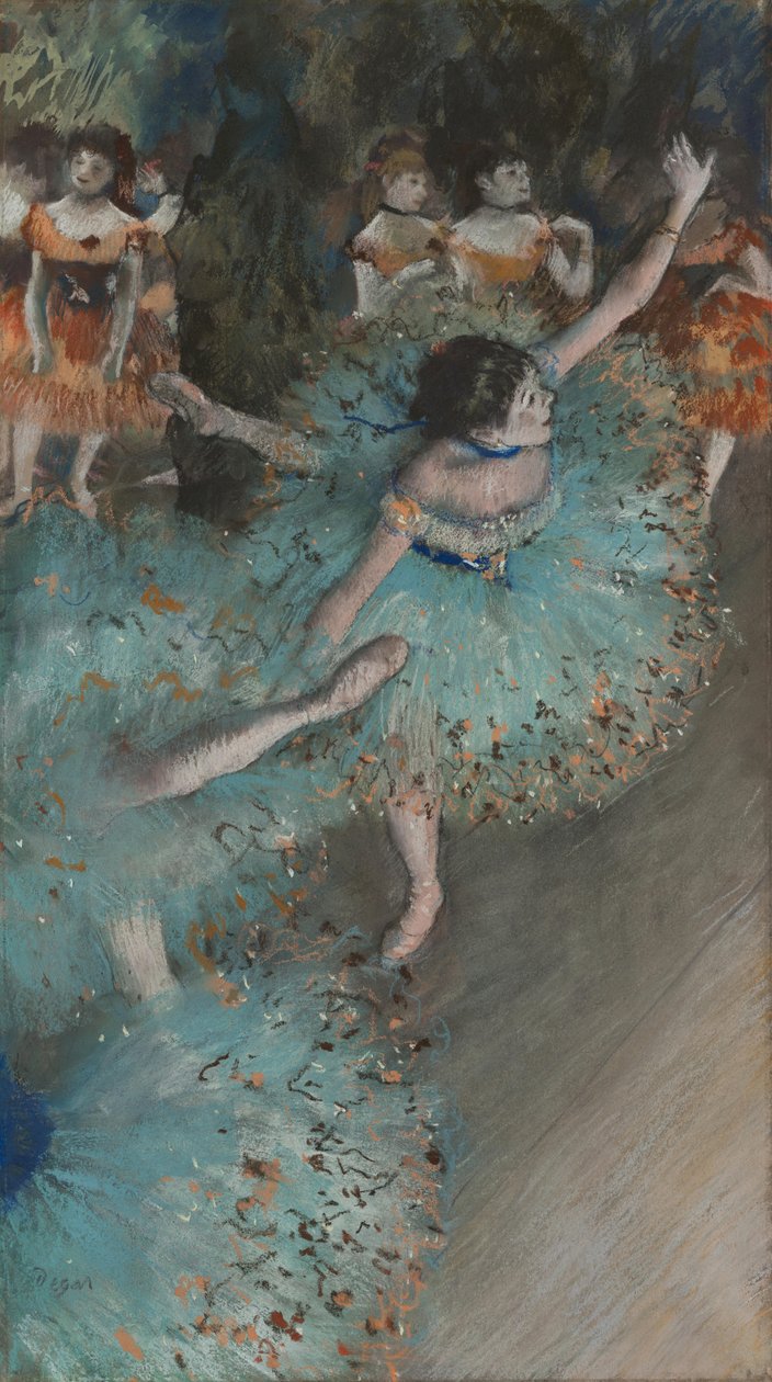 Francês: Danseuse basculant (Danseuse verte) Dançarina balançante de Edgar Degas
