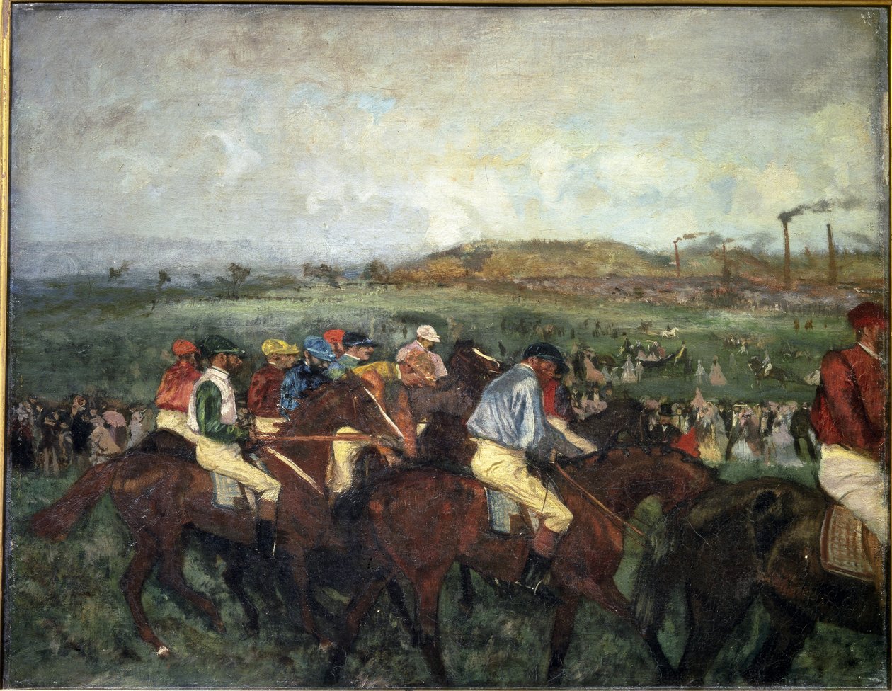 Corrida de cavalheiros. Antes da partida, 1862 de Edgar Degas