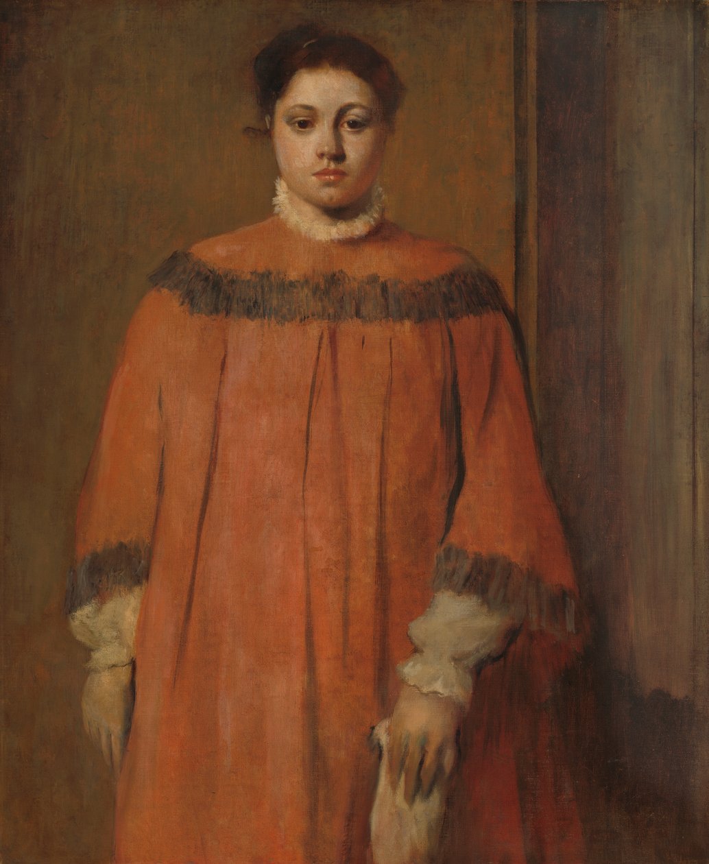 Menina em vermelho, c.1866 de Edgar Degas