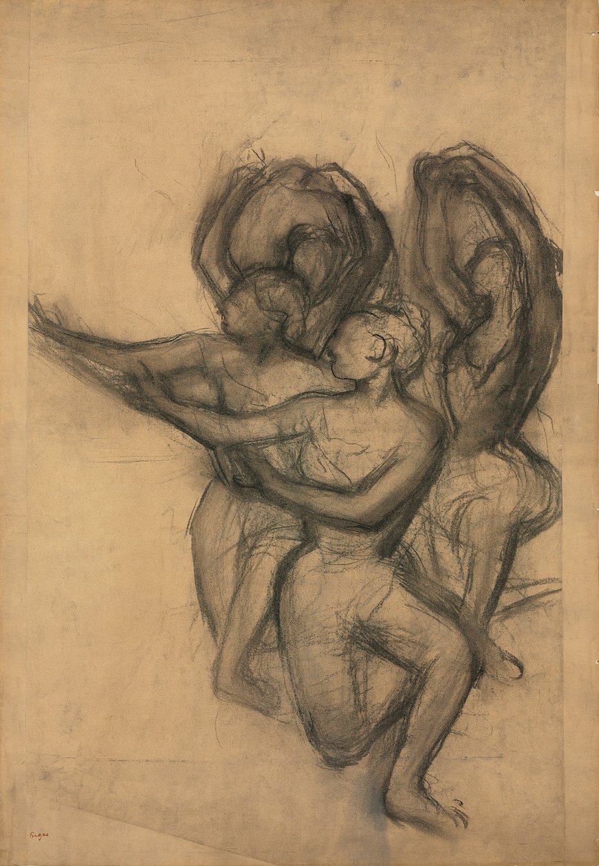 Grupo de dançarinos; Grupo de dançarinos, c.1895-1900 de Edgar Degas