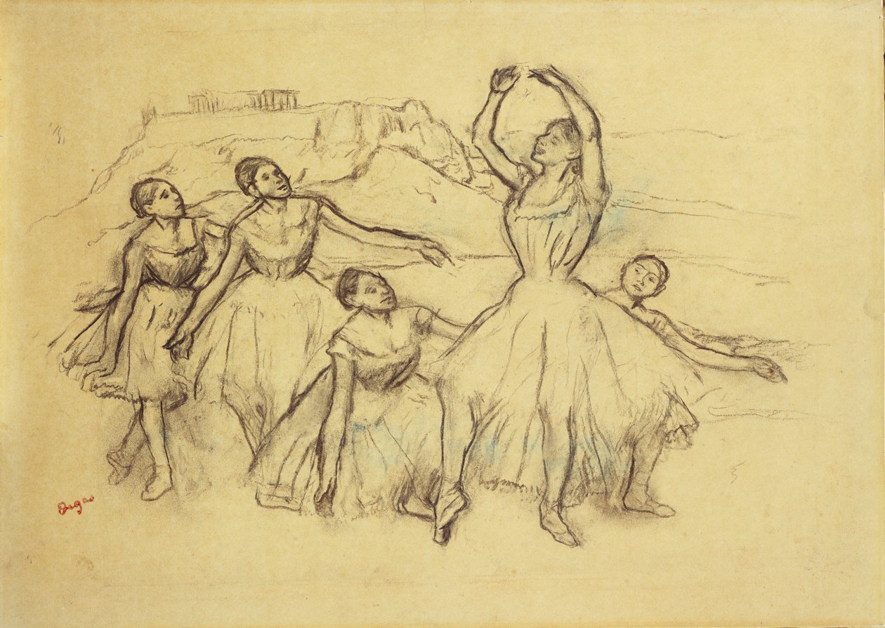 Grupo de dançarinos, c.1890-95 de Edgar Degas
