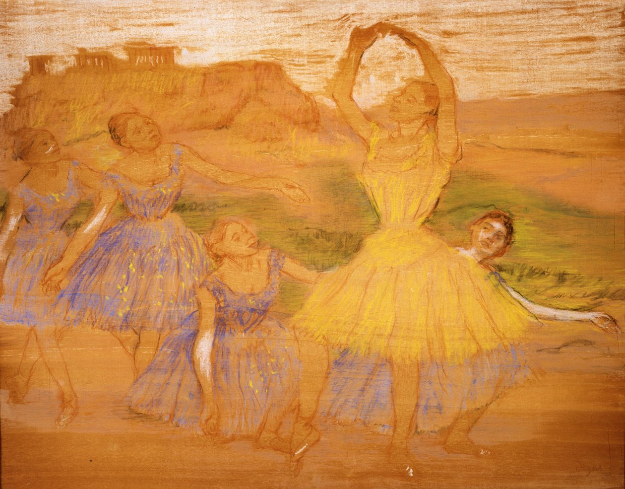 Grupo de dançarinos, c.1895-1897 de Edgar Degas