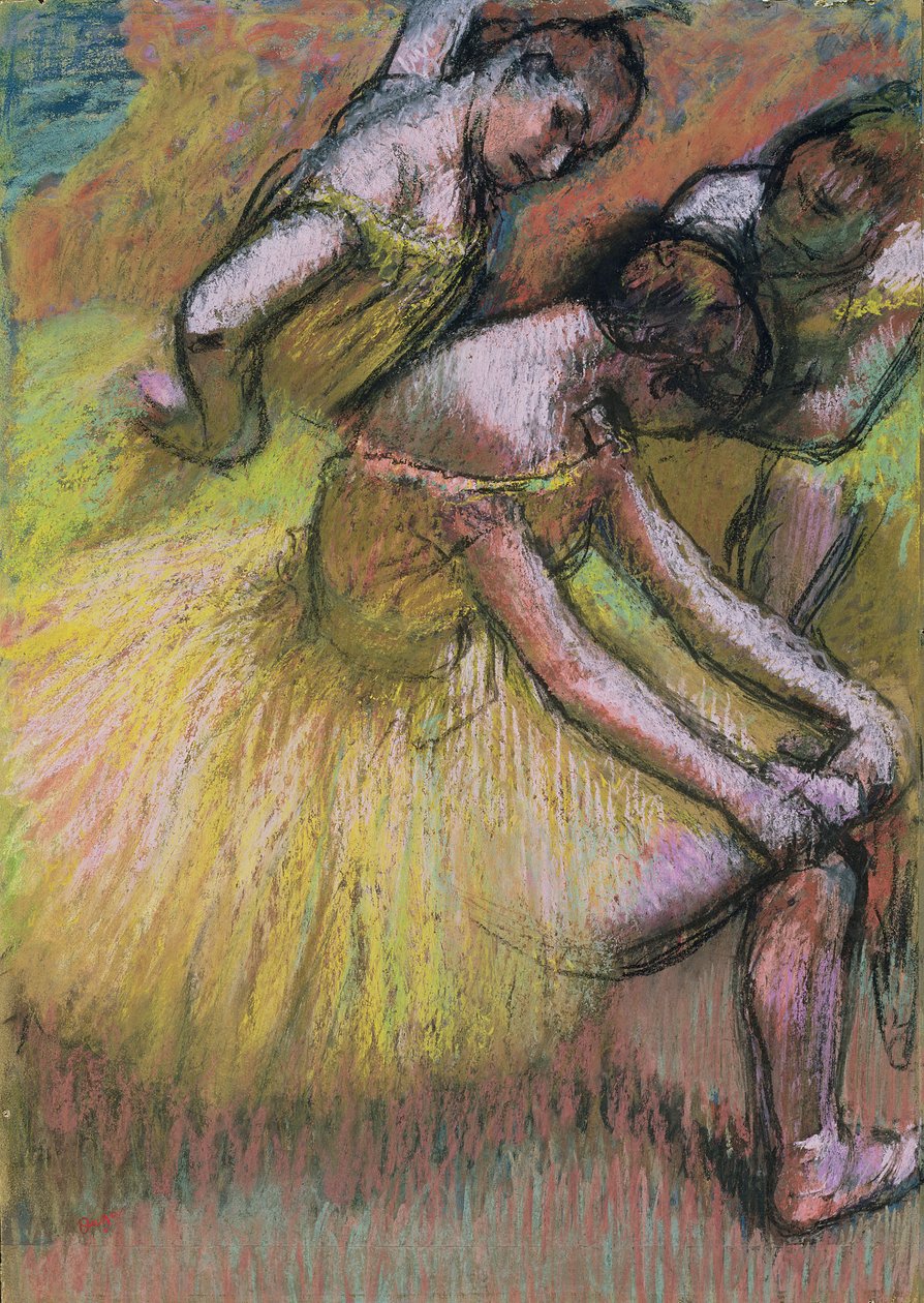 Grupo de três dançarinos de Edgar Degas