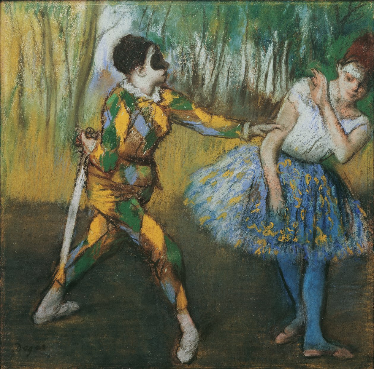 Arlequim e Colombina de Edgar Degas