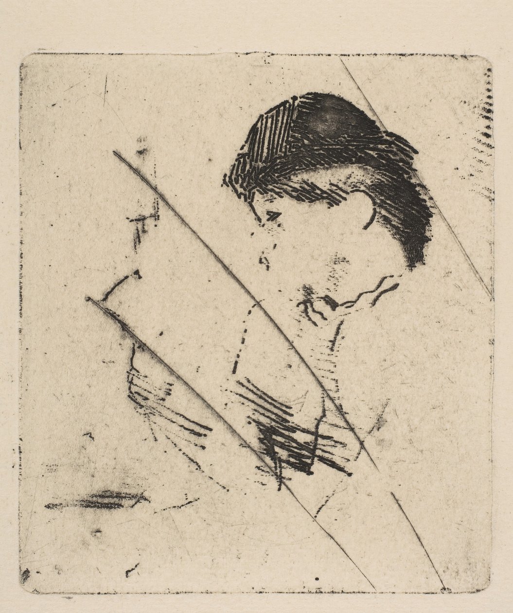 Cabeça e Ombros de uma Jovem no Perfil I, ca. 1879 de Edgar Degas