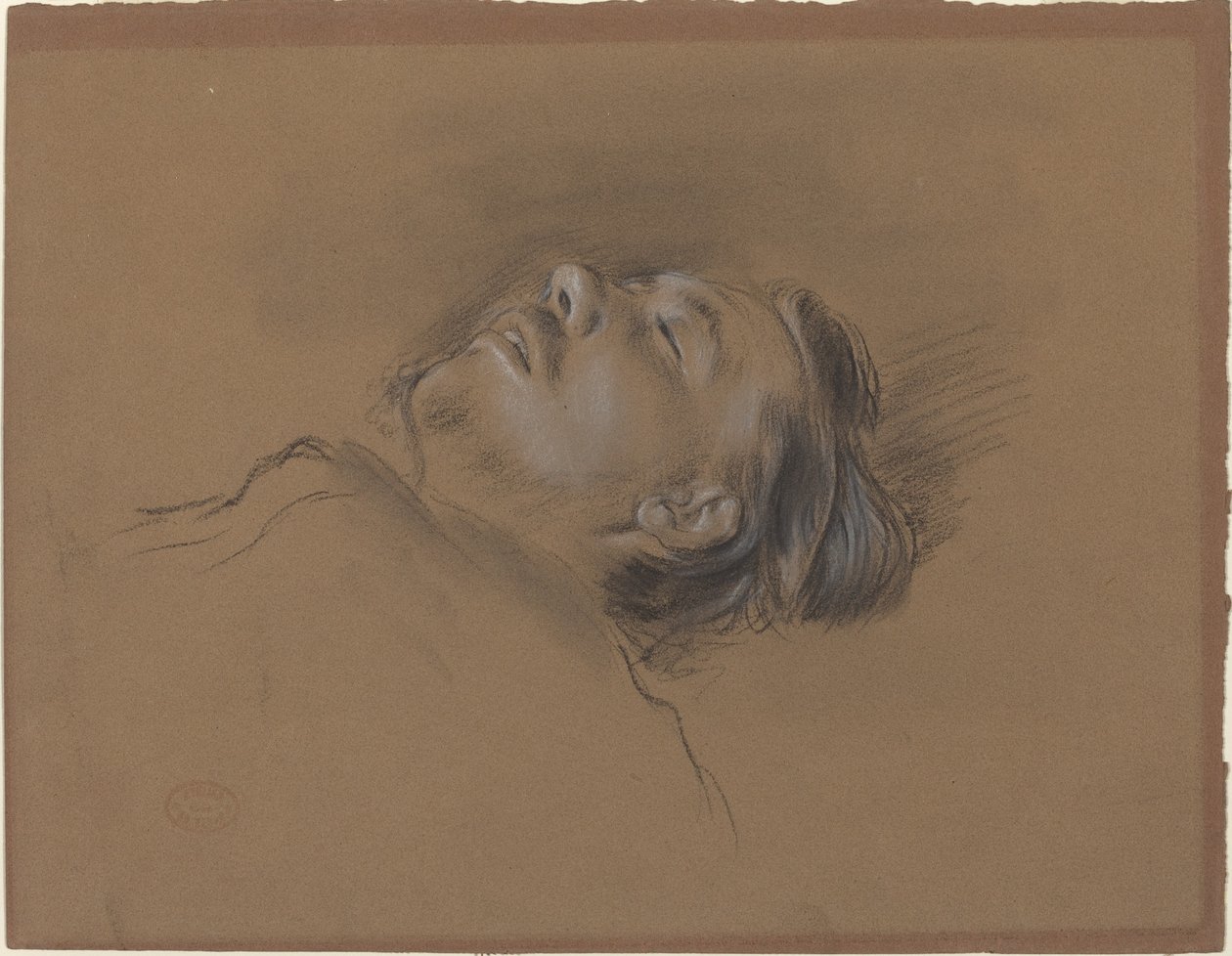 Chefe do estudo do Fallen Jockey para Scene from the Steeplechase: The Fallen Jockey, c. 1866. de Edgar Degas