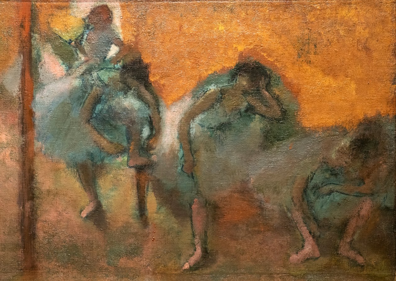 Dançarinos em casa (detalhe). Por volta de 1900-1905. Óleo sobre tela. de Edgar Degas