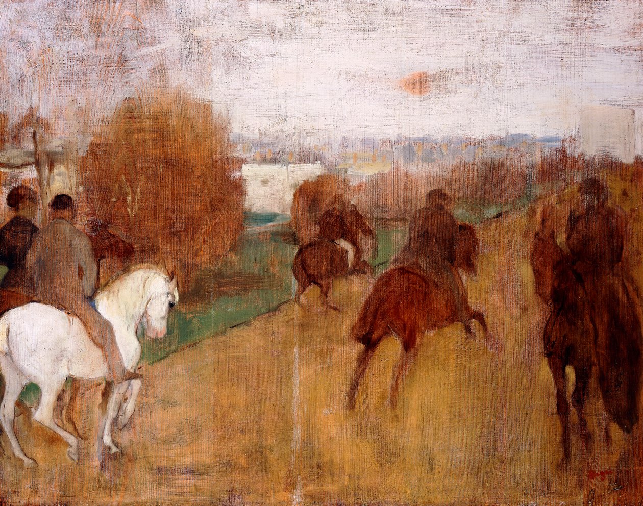 Cavaleiros em uma estrada, 1864-68 de Edgar Degas