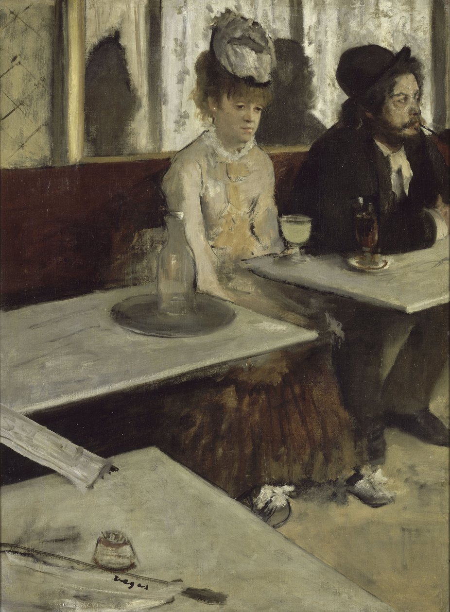 Em um absinto de café, 1873 de Edgar Degas