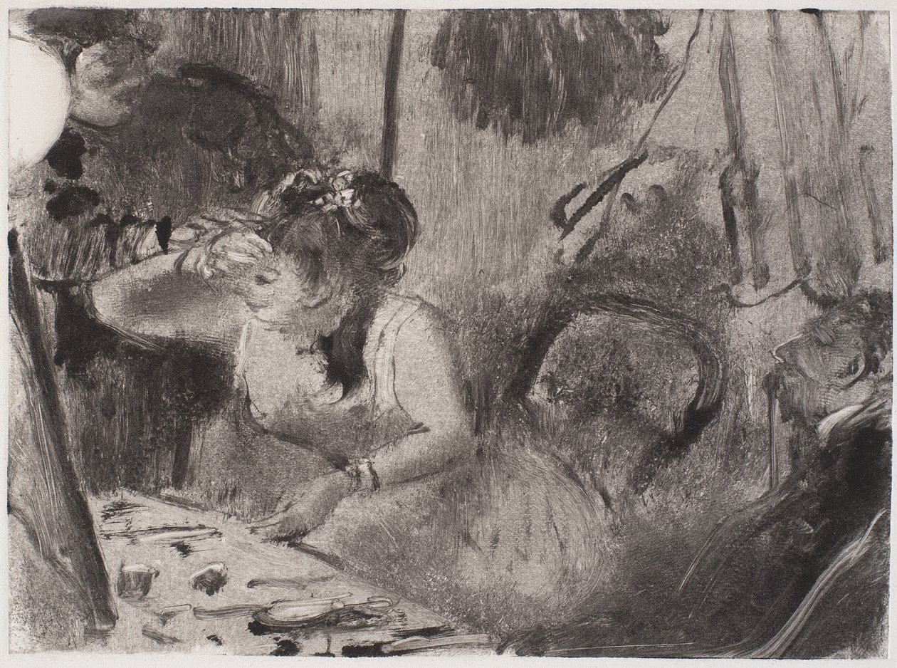 Intimidade, c. 1877-80 (monótipo em preto) de Edgar Degas