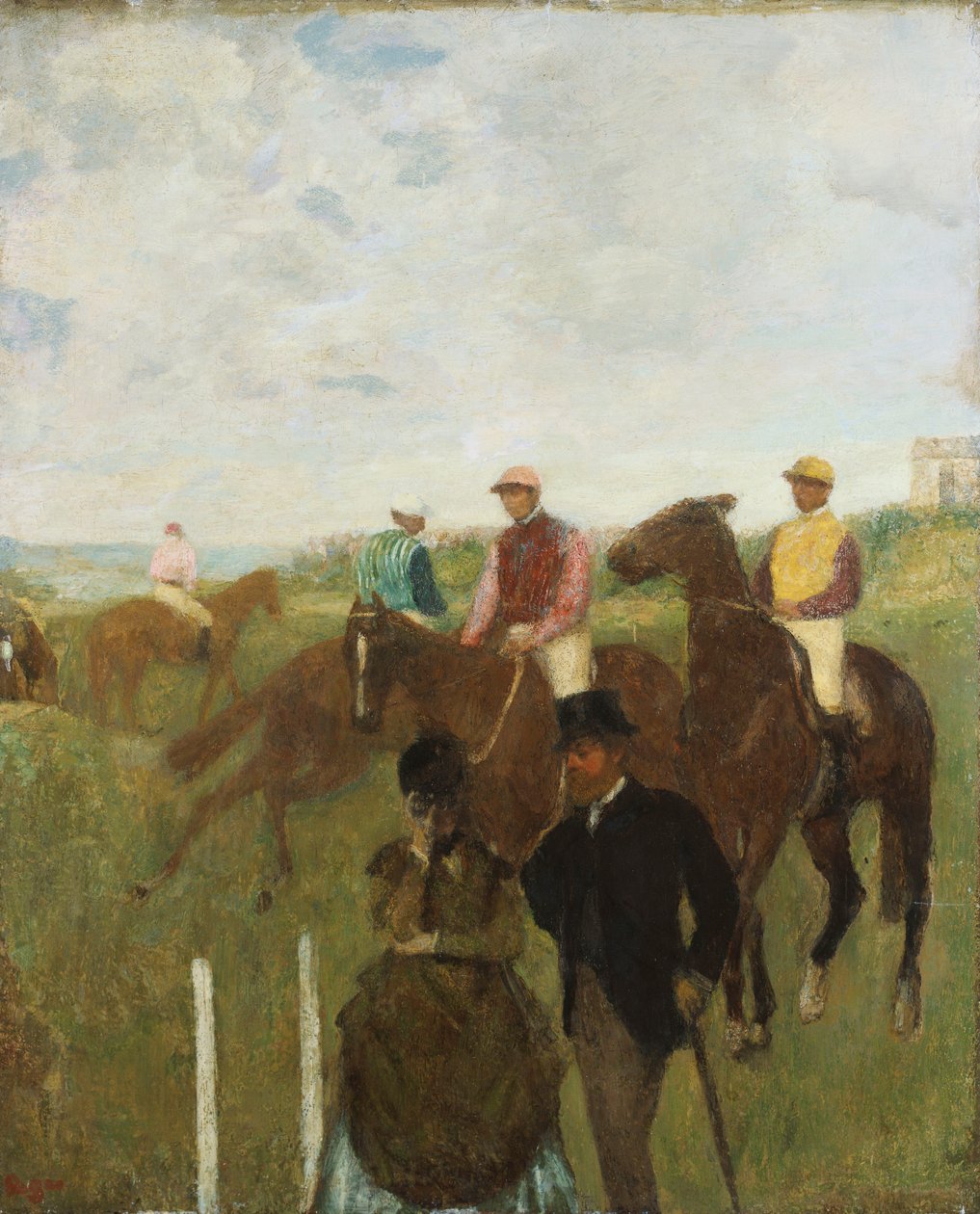 Jóqueis no Hipódromo de Edgar Degas