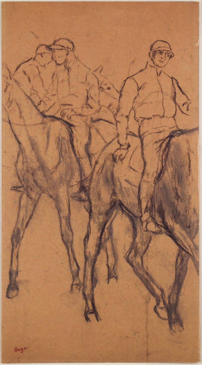 Jockeys auf Pferden de Edgar Degas