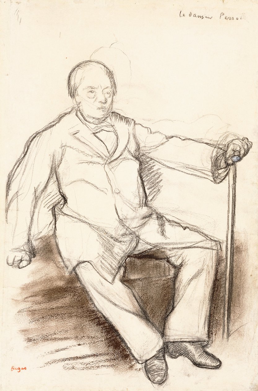 Jules Perrot, estudo para The Dancer Perrot, sentado, c.1880 de Edgar Degas