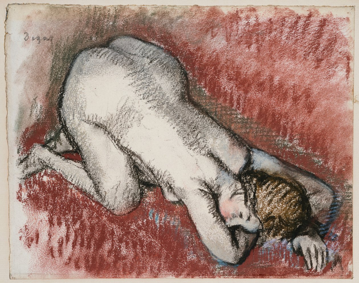 Mulher nua ajoelhada, c.1889-95 de Edgar Degas