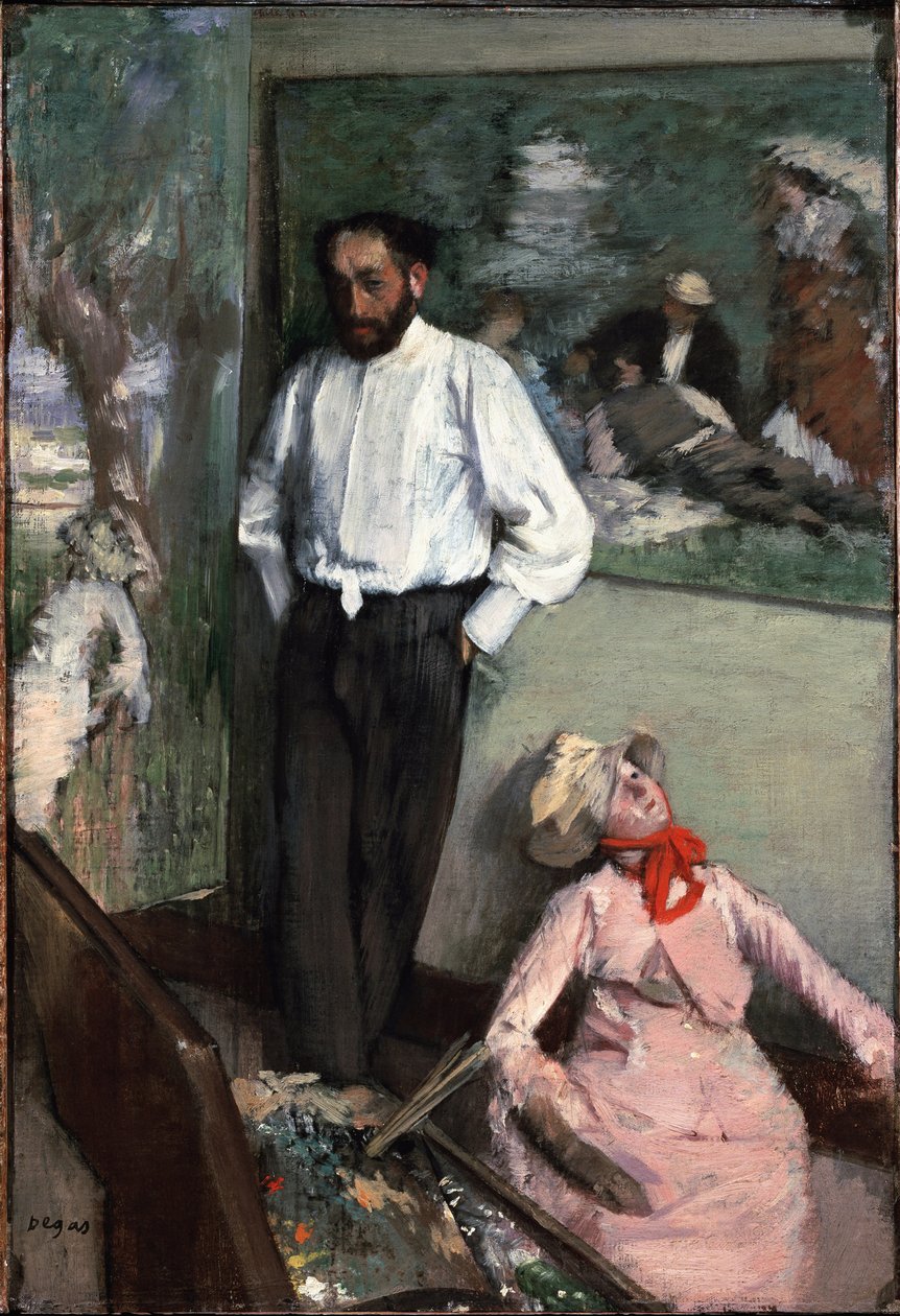 O Homem e o Pantin ou Retrato de Henri Michel Levy em seu Estúdio 1879. Pintura de Edgar Degas (1834-1917). Musee Calouste Gulbenkian, Lisboa, Portugal de Edgar Degas