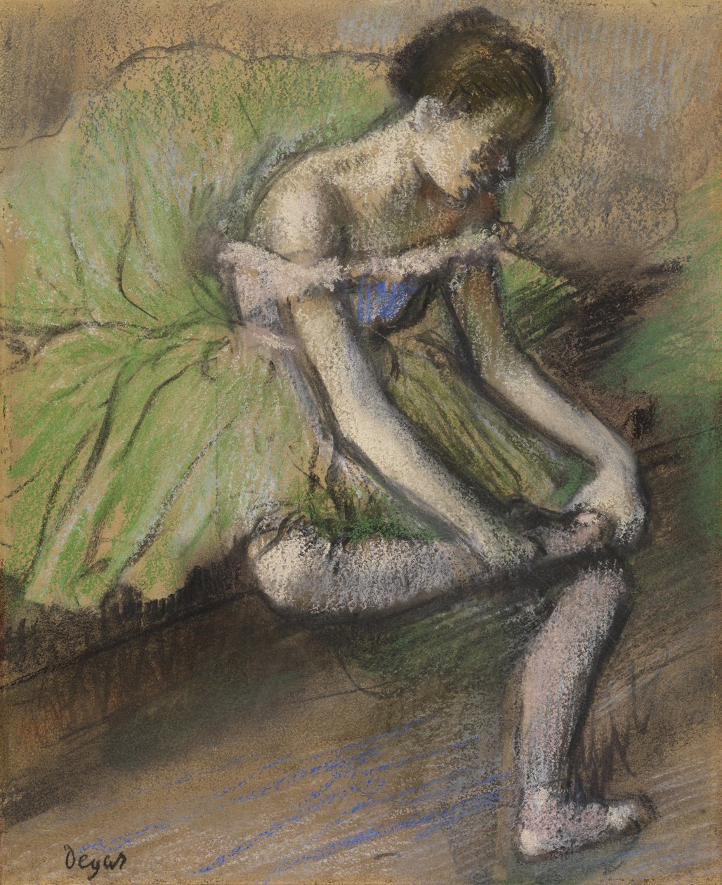 A saia verde, c.1896 (pastel sobre papel) de Edgar Degas