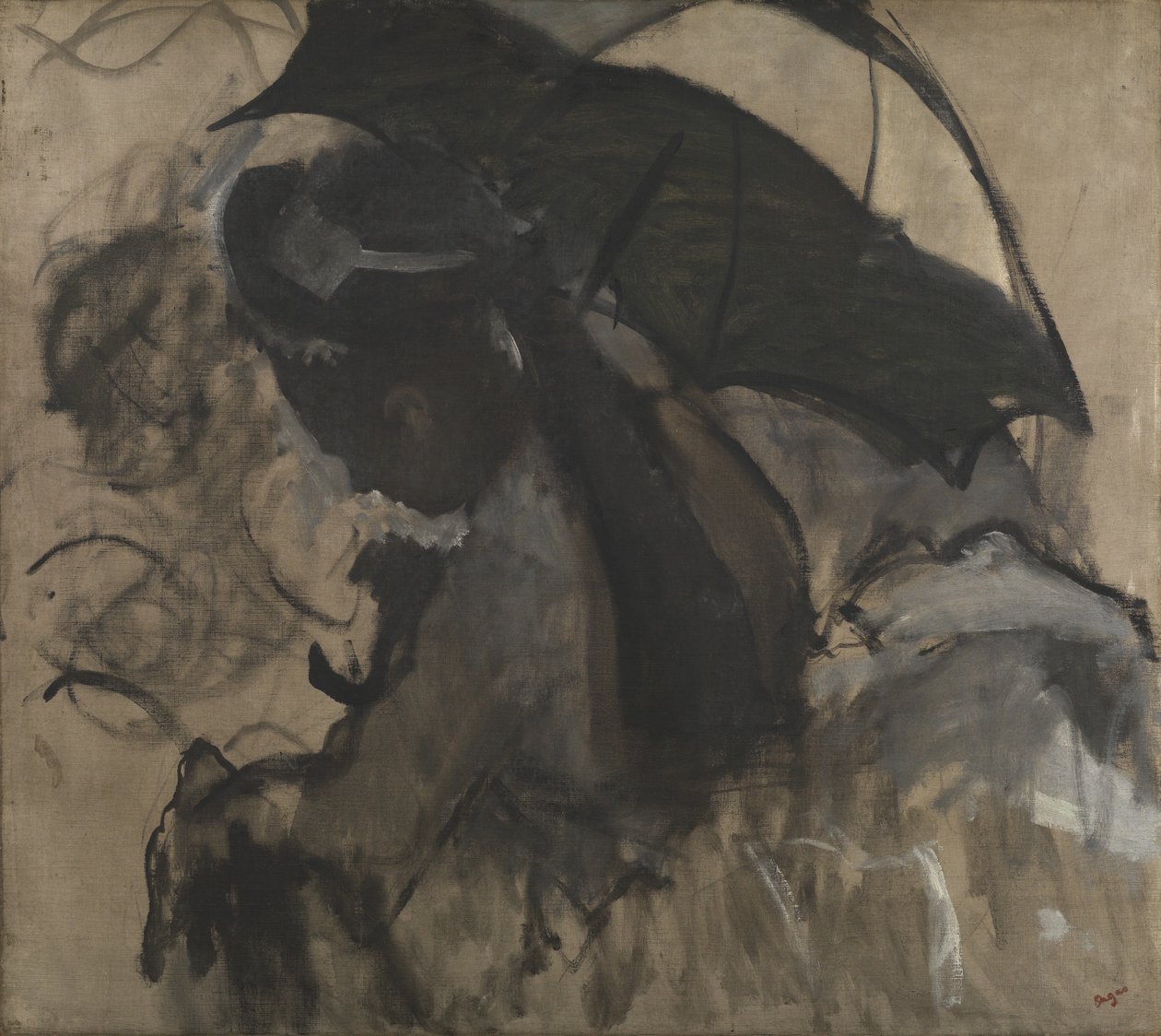 Senhora com um guarda-sol, 1870-72 de Edgar Degas