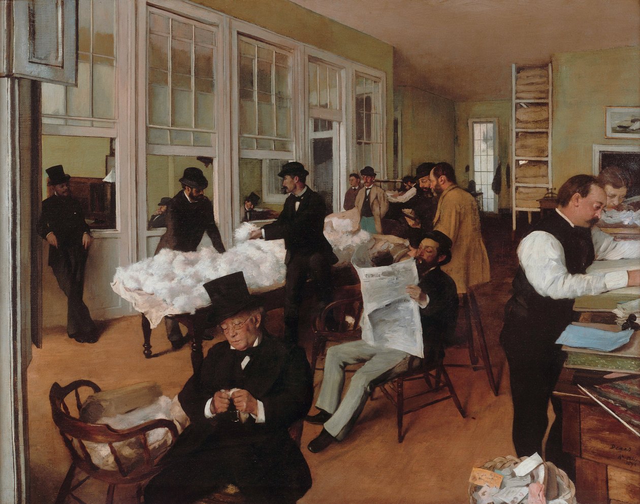 O Bureau of Cotton em Nova Orleans de Edgar Degas