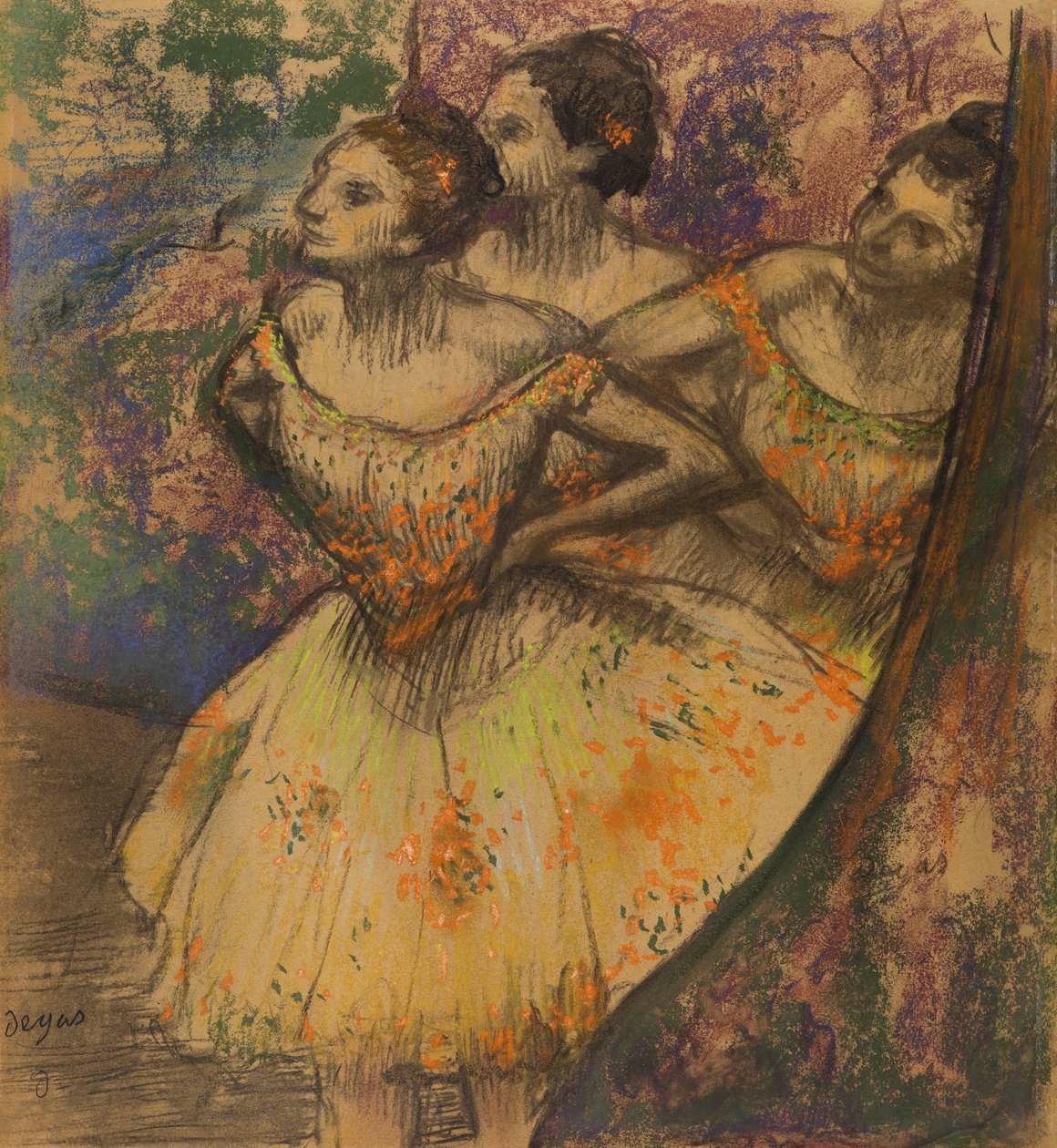 As Três Bailarinas, c.1896-1905 (pastel sobre papel) de Edgar Degas