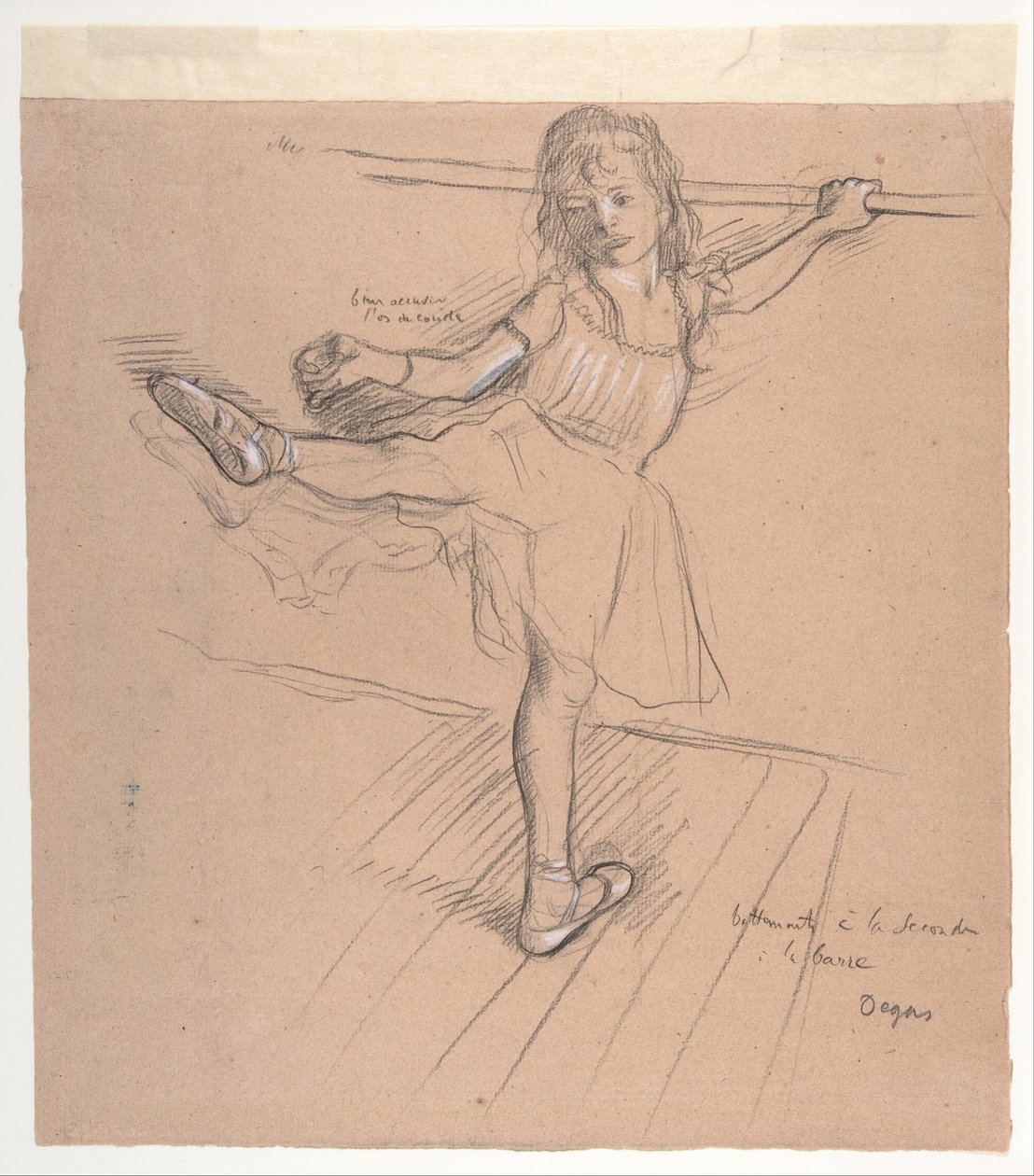 Menina a praticar no bar de Edgar Degas