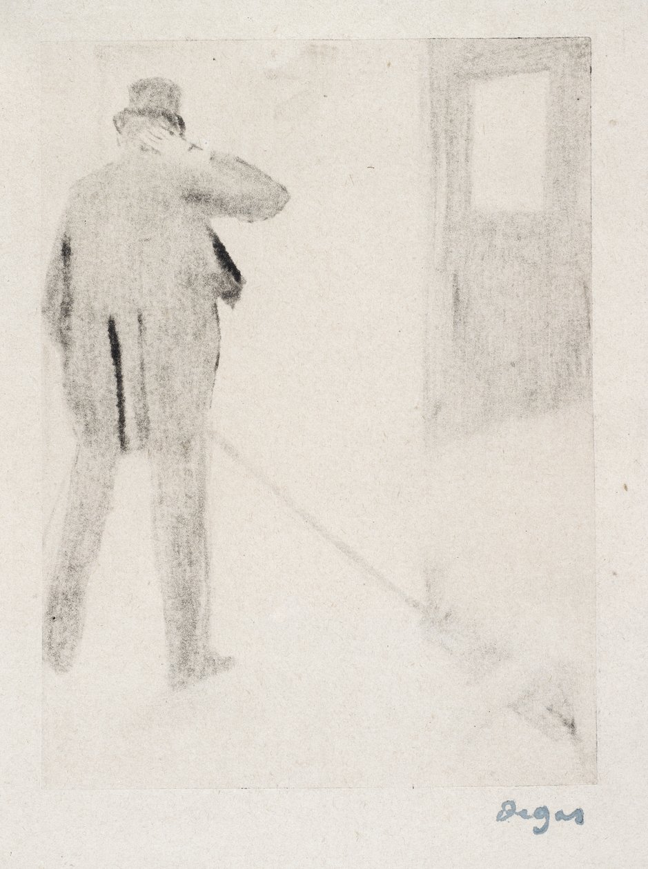 Ludovic Halévy nos bastidores, c.1880-83 (design único) de Edgar Degas