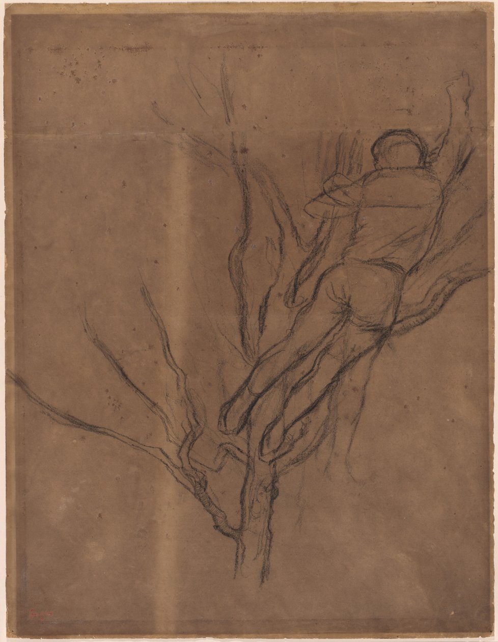 Homem podando uma árvore de Edgar Degas