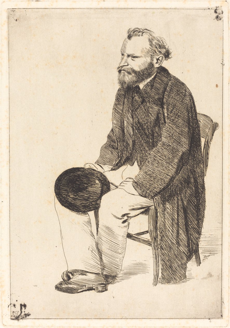 Manet Sentado, Virado à Esquerda (Manet assis, tourné à gauche) de Edgar Degas