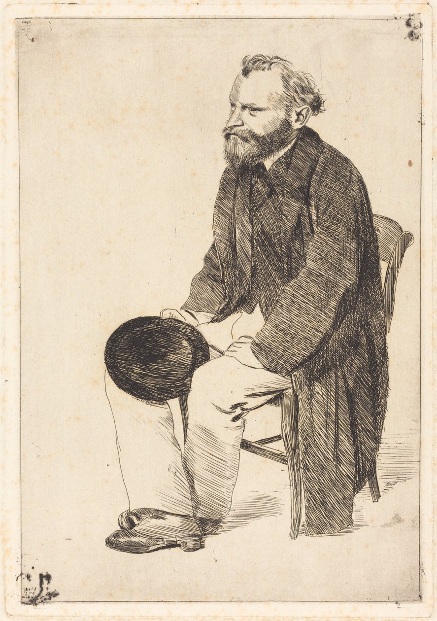 Manet Sentado, Virado para a Esquerda (Manet assis, tourné à gauche) de Edgar Degas