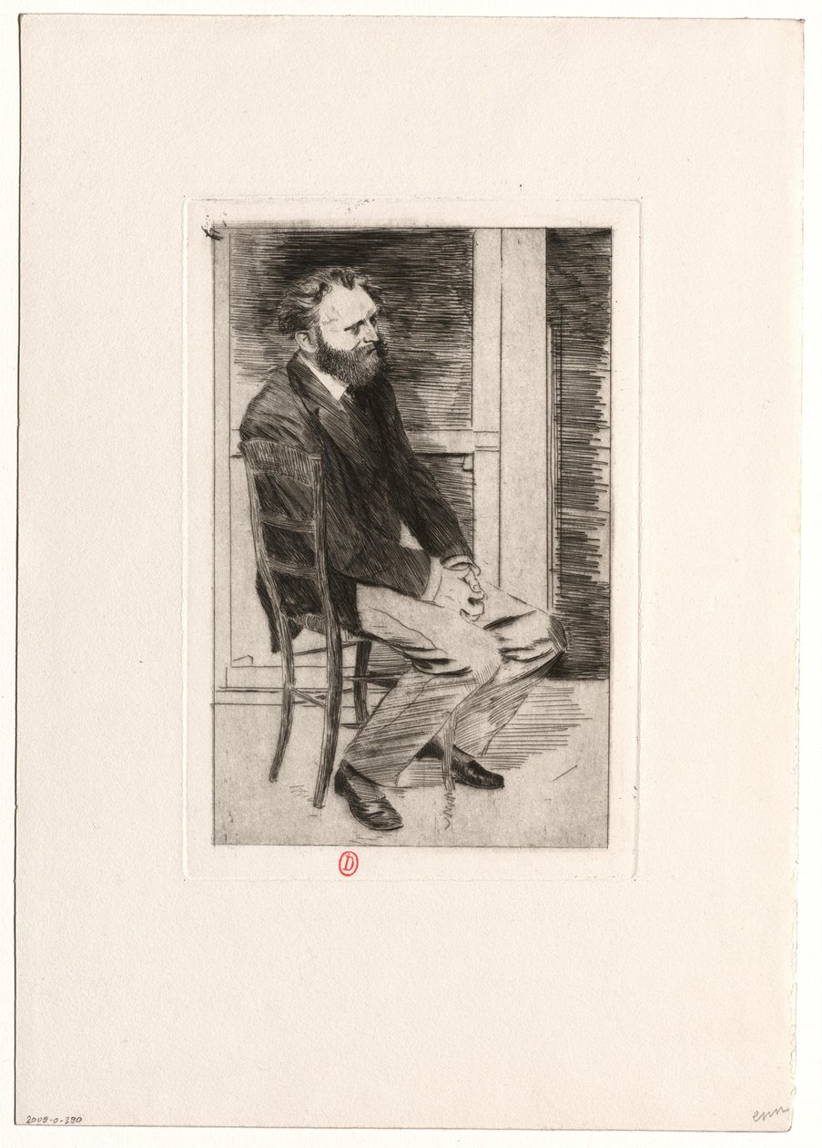 [Manet sentado, virado para a direita] de Edgar Degas