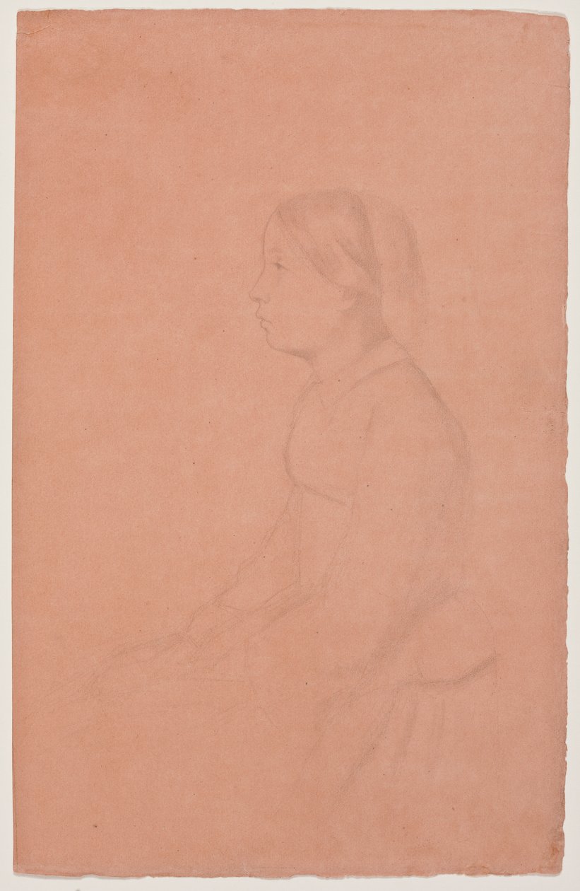 Marguerite de Gas, 185354 (lápis de grafite em papel de coral) de Edgar Degas