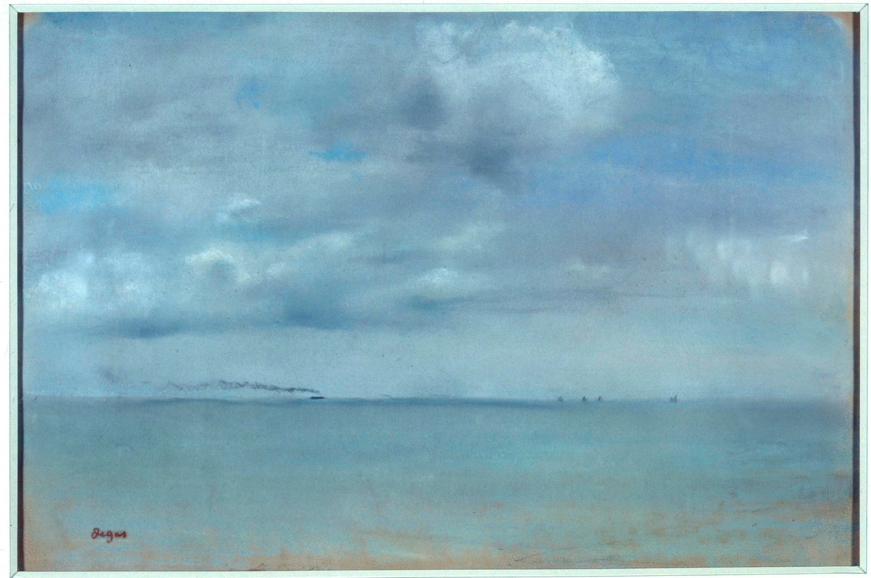 Pintura Pastel Marinho em camurça de Edgar Degas (1834-1917) 1869 Sol. 0,31x0,46 m Paris, musee d