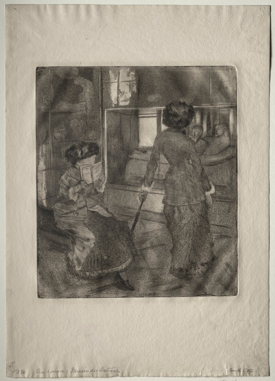 Mary Cassatt no Louvre: Galeria Etrusca, 1879-1880. de Edgar Degas
