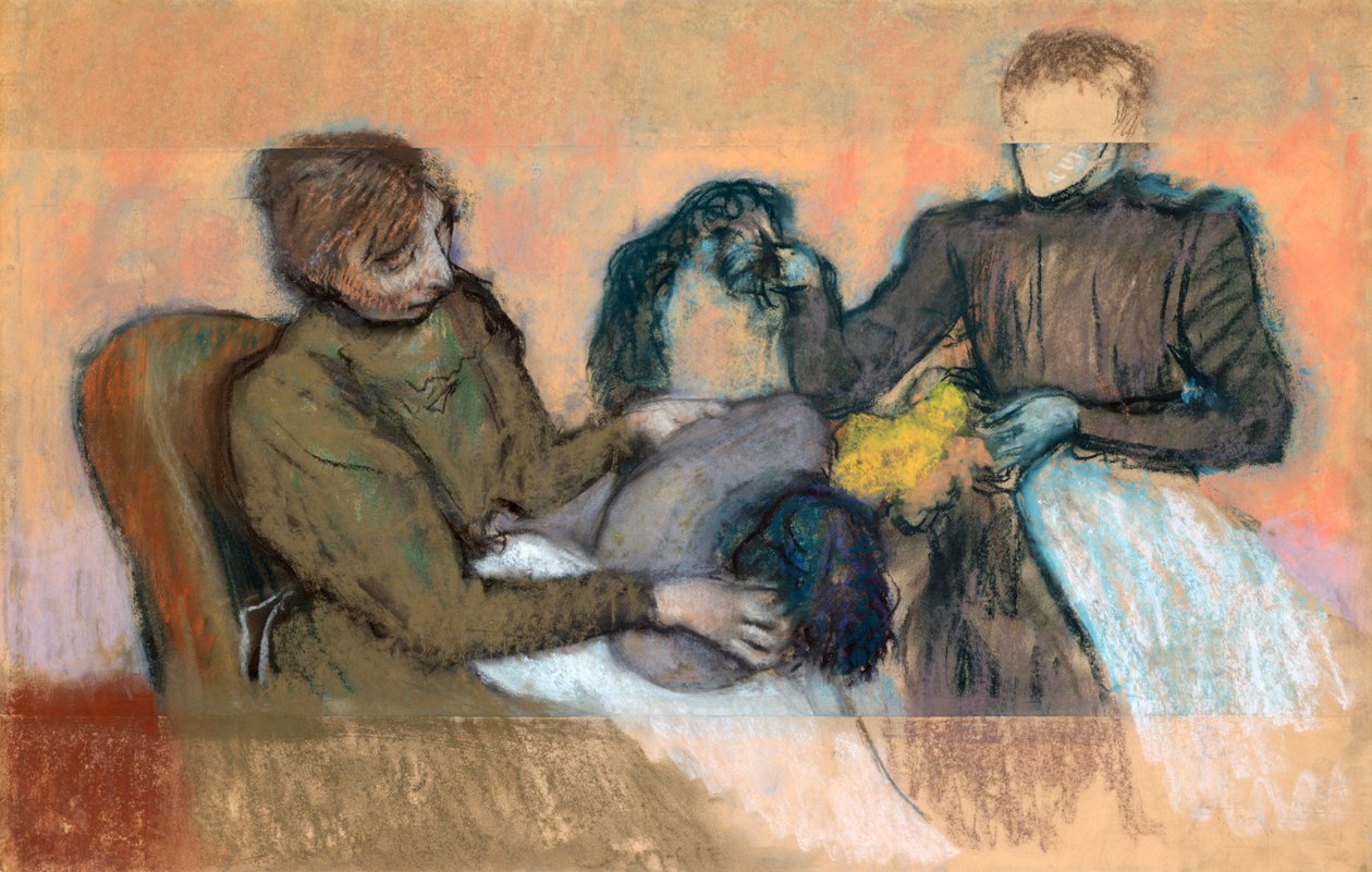 Milliner que fornece um chapéu, 1898 de Edgar Degas