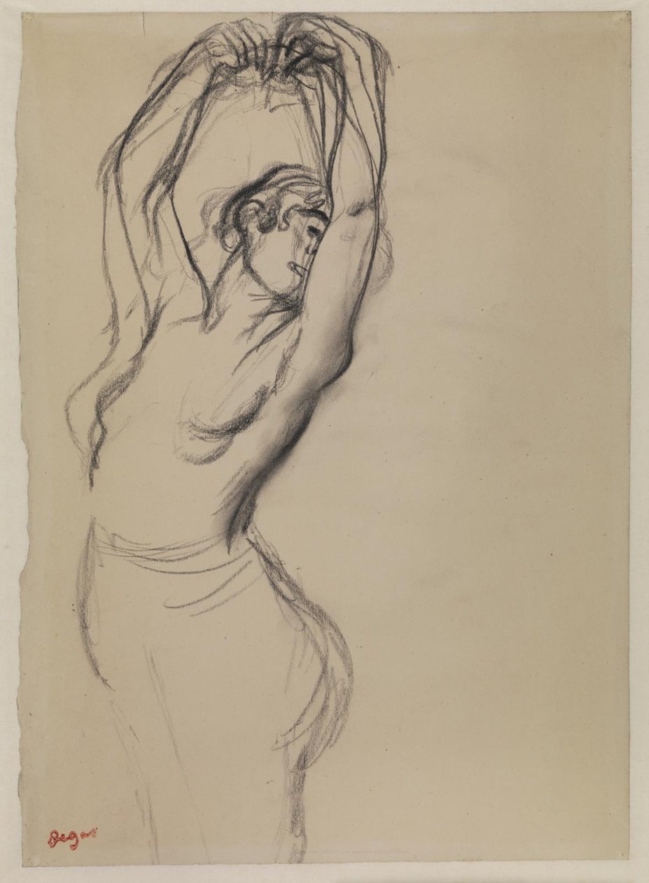 Dançarina nua com os braços levantados de Edgar Degas
