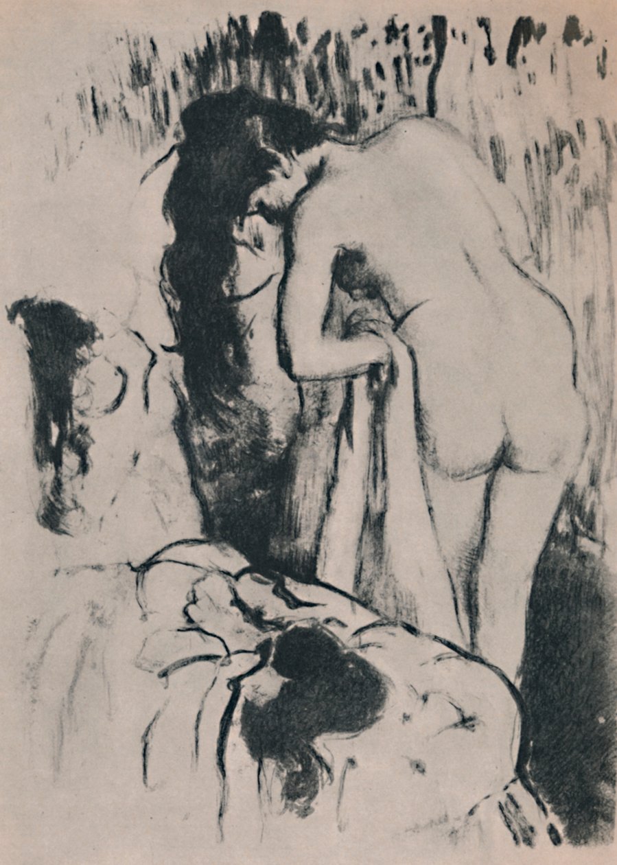 Mulher nua vestindo, c. 1890, 1946. de Edgar Degas
