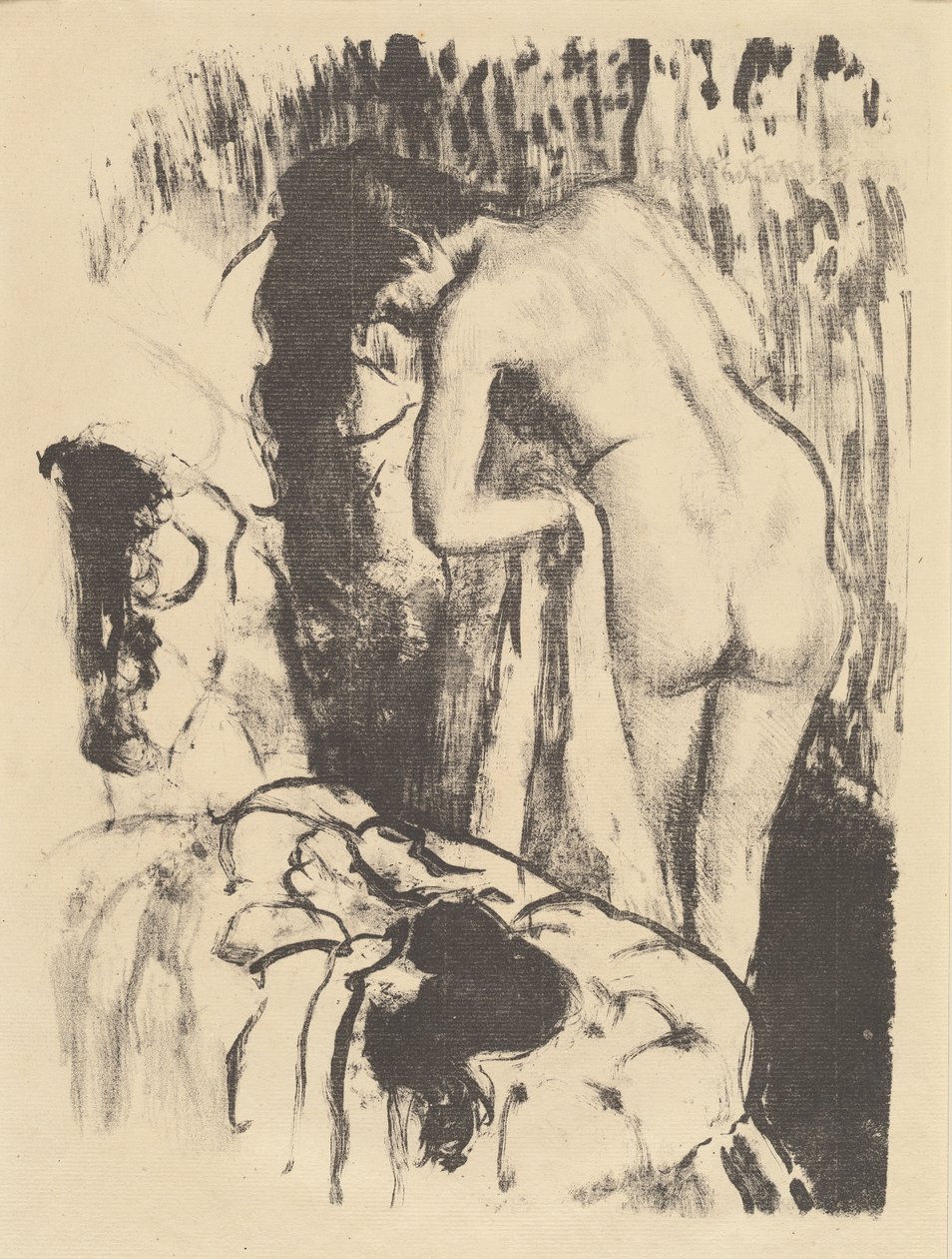 Mulher nua em pé, secando-se (Femme nue debout, um toilette sa), c.1890 de Edgar Degas