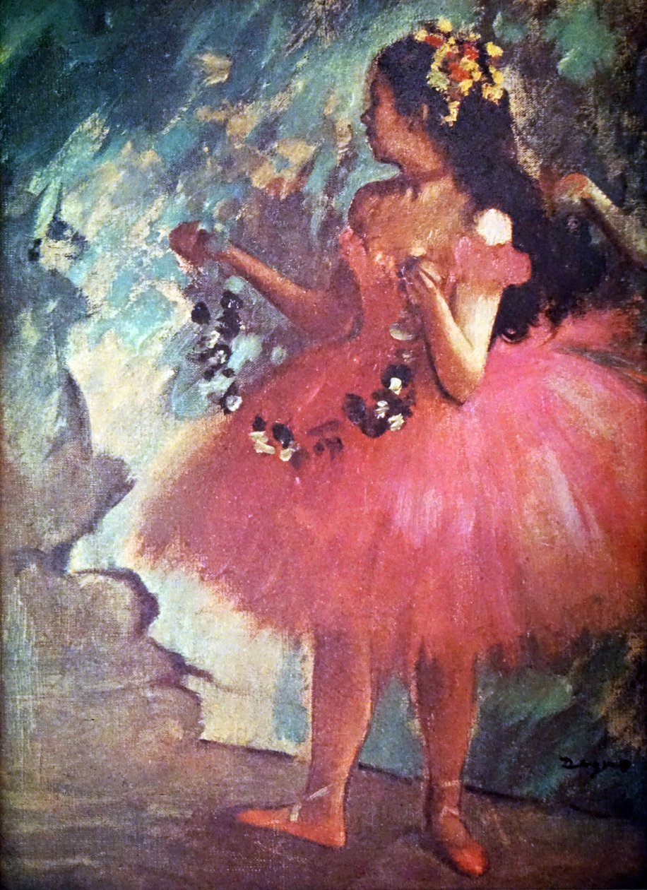 Pintura intitulada Dancer in a Rose Dress de Edgar Degas de Edgar Degas