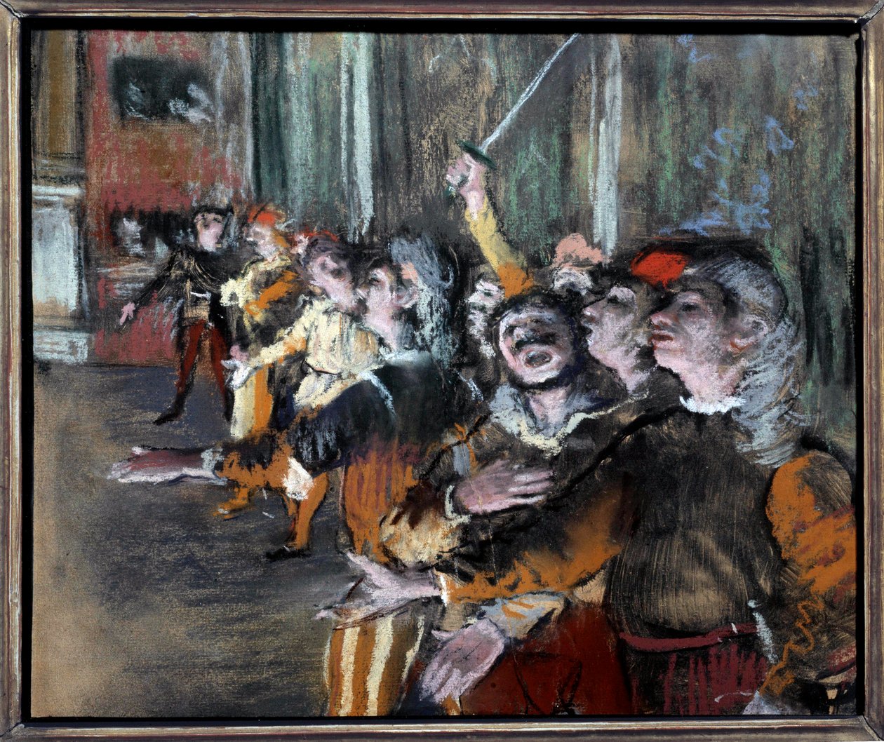 Pastel extras ou coristas sobre monotipo de Edgar Degas (1834-1917) 1877 Sol. 0,27x0,32 m Paris, musee d