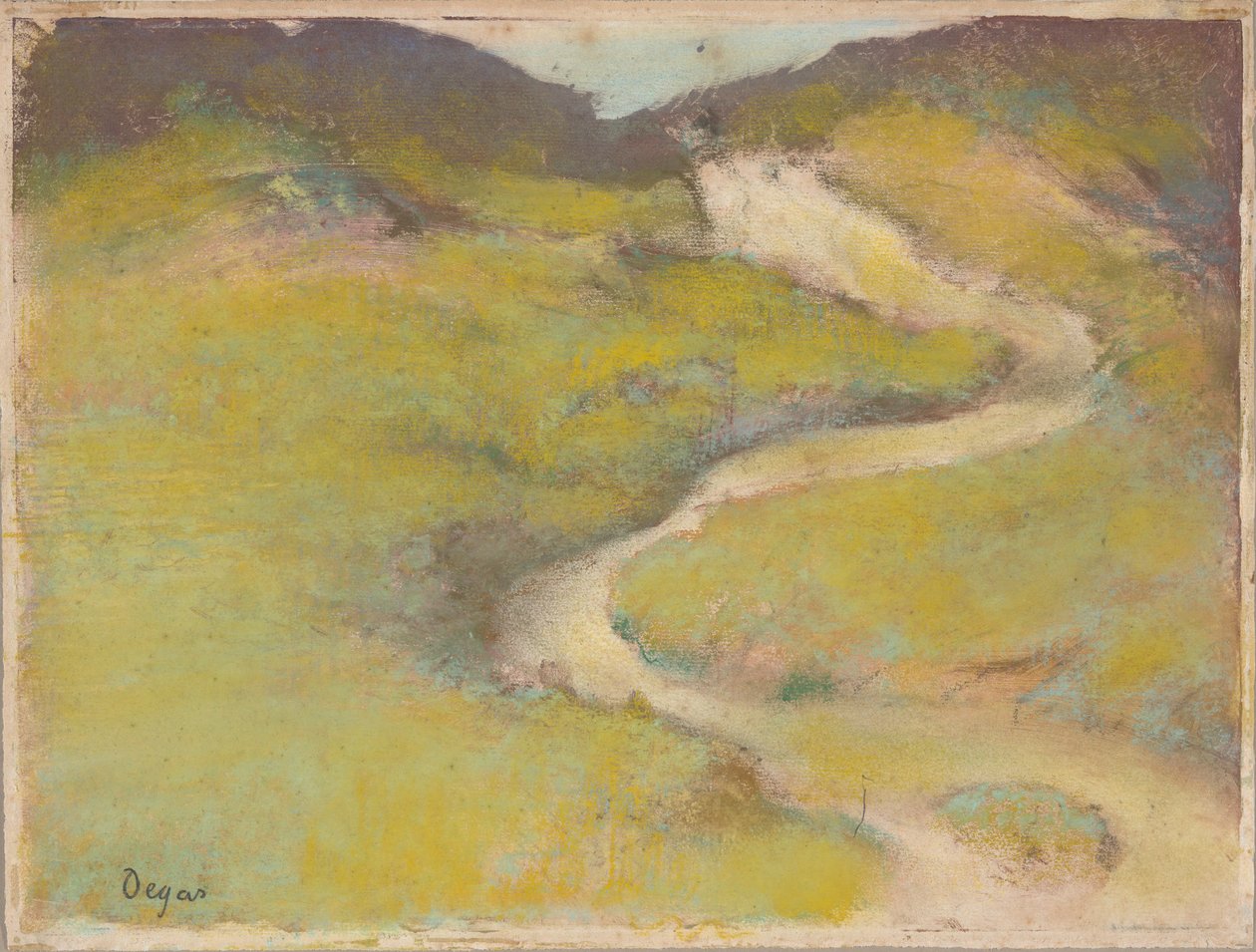 Caminho em um campo de Edgar Degas