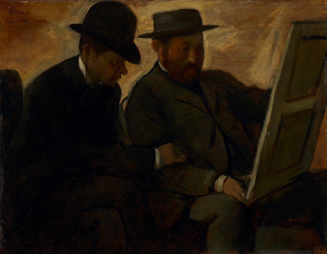 Paul Lafond e Alphonse Cherfils examinando uma pintura de Edgar Degas