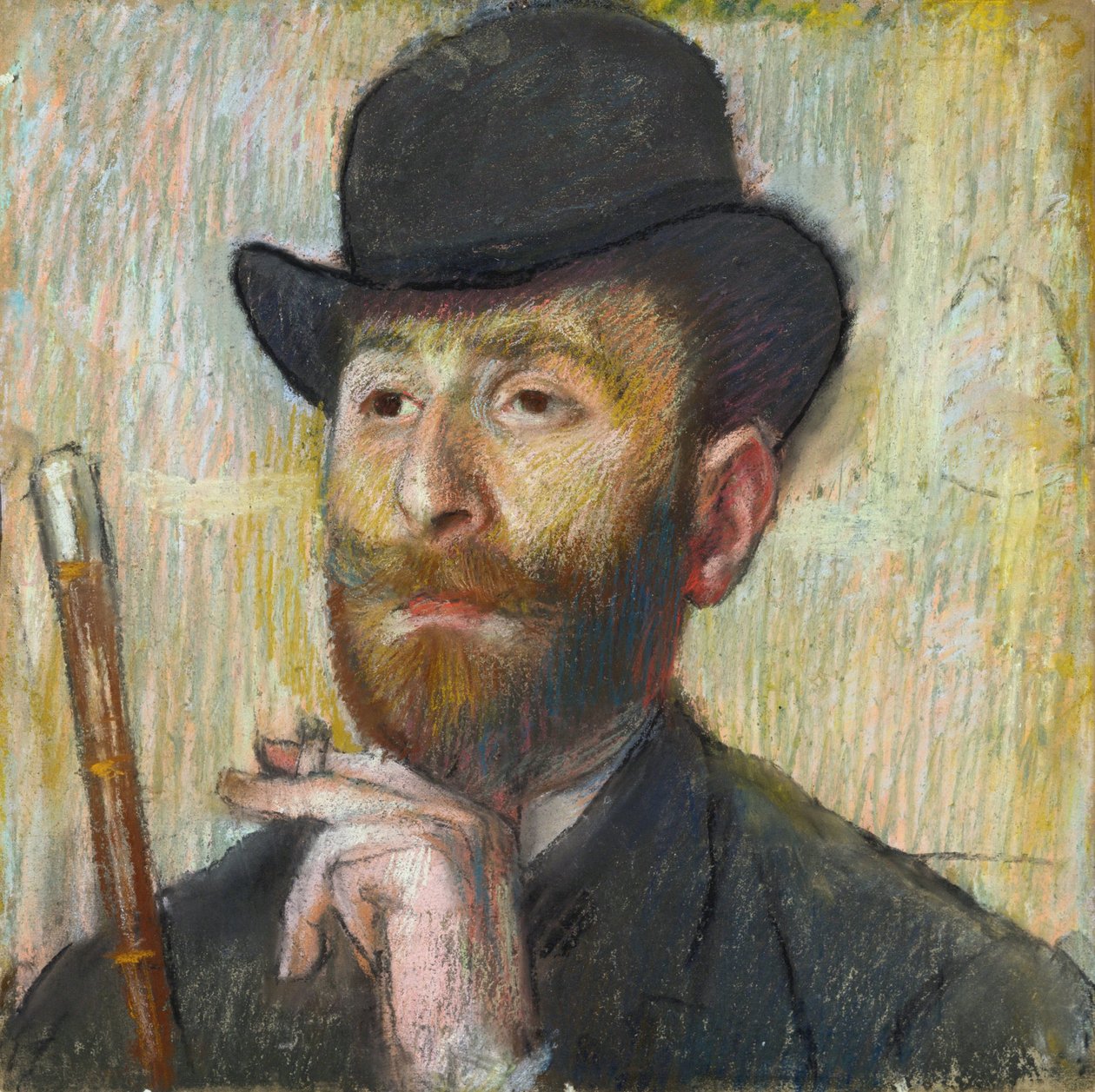 "Retrato do Pintor Zakar Zakarian (1849-1923) Pintura em pastel de Edgar Degas (1834-1917), ca. 1885 Dim 39,7x39,7 cm Coleção Particular de Edgar Degas