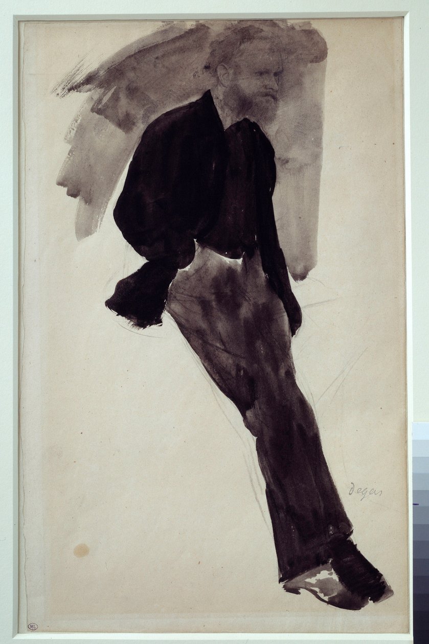 Retrato de Edouard Manet Drawing in China ink wash by Edgar Degas (1834-1917) Por volta de 1860 Sol. 0,35 x 0,20 m Paris. Museu Orsay de Edgar Degas