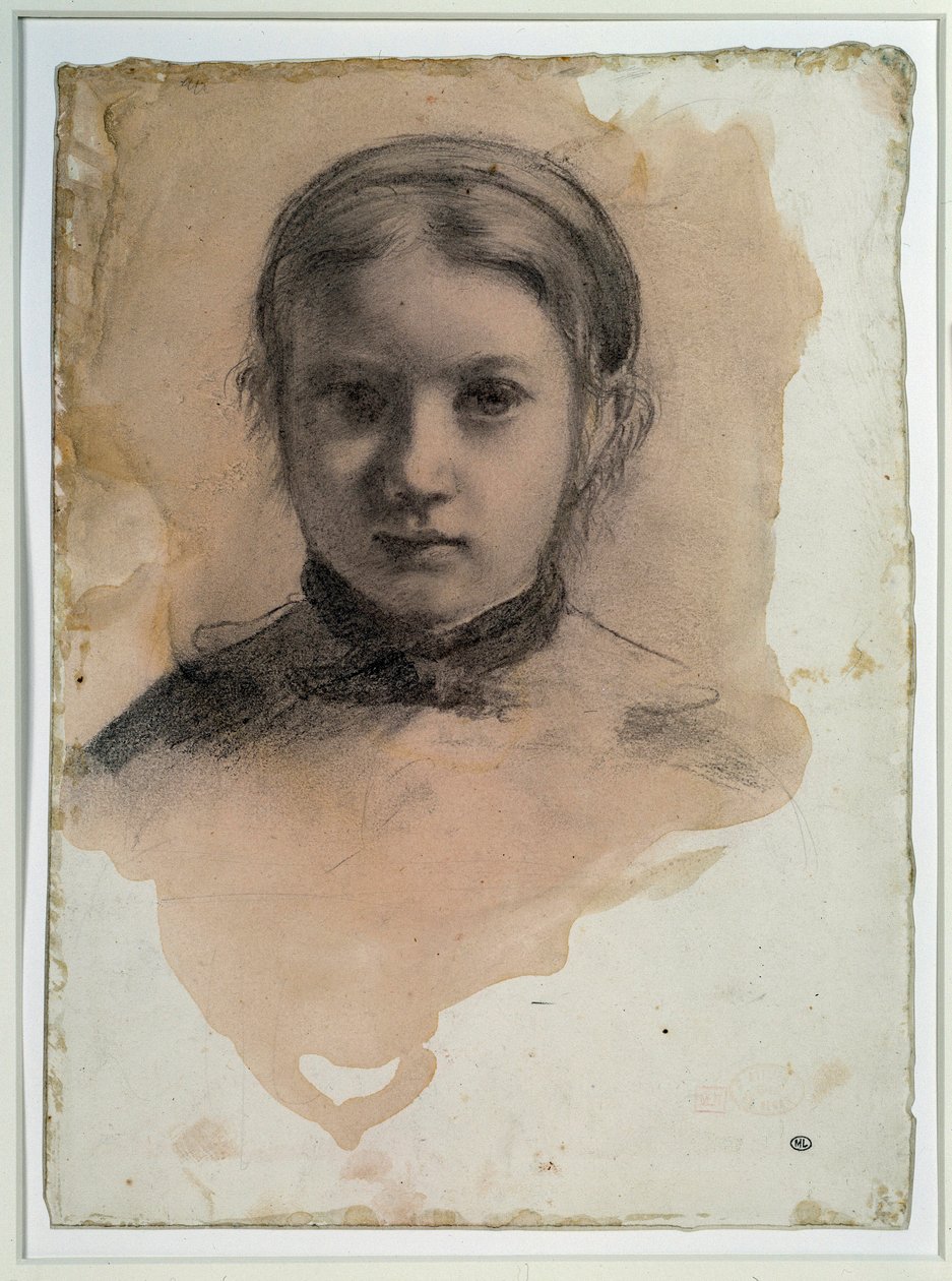 Retrato de Giovanna Bellelli Estudo para “” a família Bellelli ”Desenho de Edgar Degas de Edgar Degas