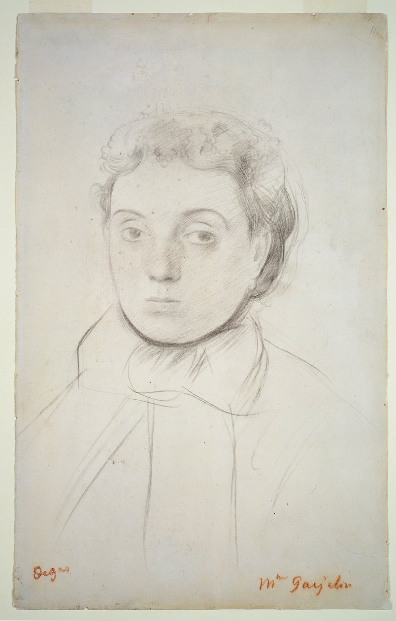 Retrato de Joséphine Gaujelin, antes de 1867 (giz sobre papel) de Edgar Degas