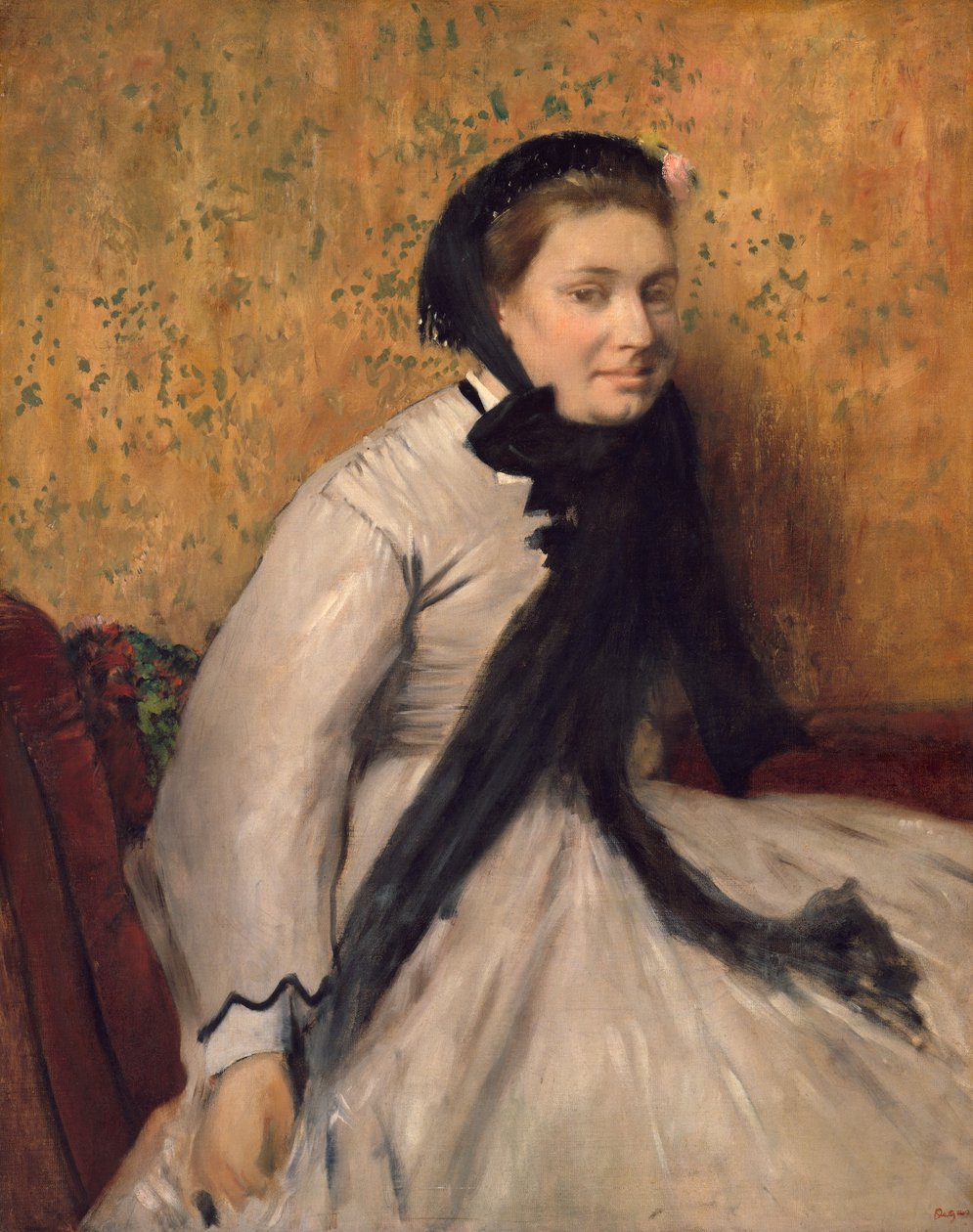 Retrato de uma mulher em Grey, ca. 1865 de Edgar Degas