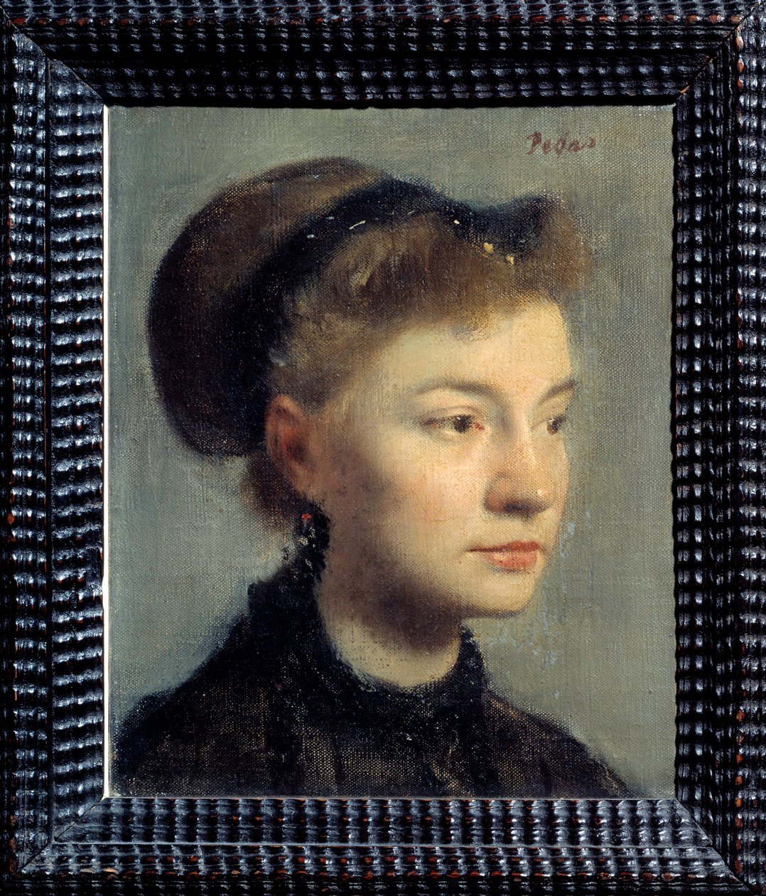 Retrato de uma Jovem Mulher Pintura de Edgar Degas (1834-1917). 1867. Dim. 0,27x0,22 m. Paris, Musee d